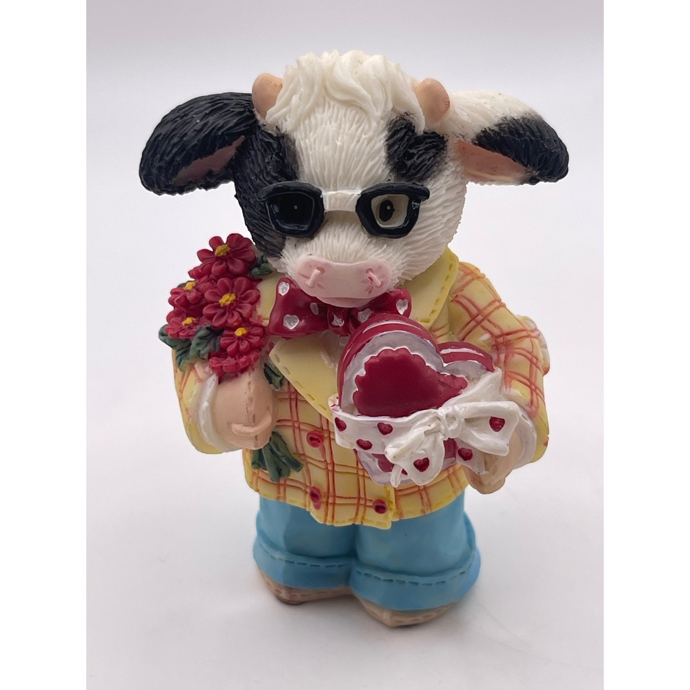 1997 Enesco Marys Moo Moos Im Avail-a-bull Cow Figurine 296686 Valentine Date